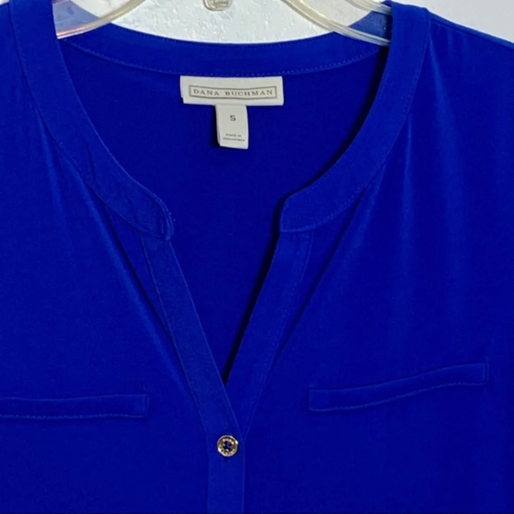 EUC Dana Buchman Bright Blue‎ Peplum Blouse - Picture 2 of 7